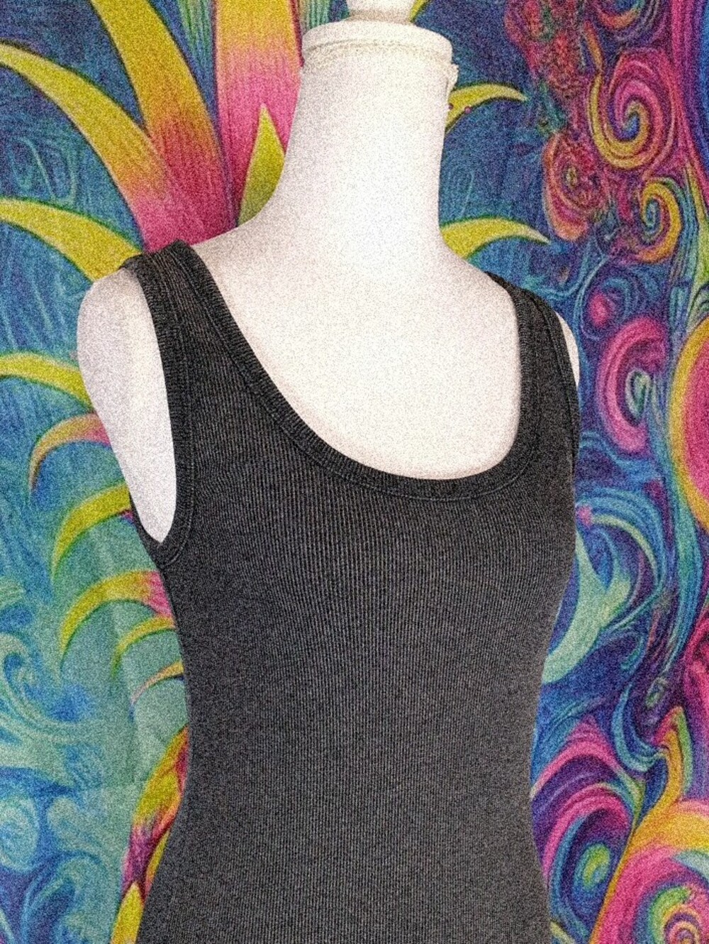 SO Ribbed Black Crewneck Tank Top